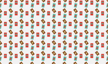 Farklı aksesuarlara sahip renkli arkaplan