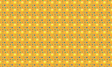 Farklı aksesuarlara sahip renkli arkaplan