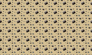 Farklı aksesuarlara sahip renkli arkaplan