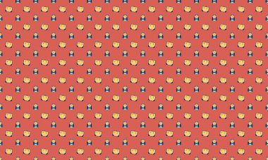 Farklı aksesuarlara sahip renkli arkaplan