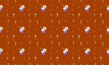 Farklı aksesuarlara sahip renkli arkaplan