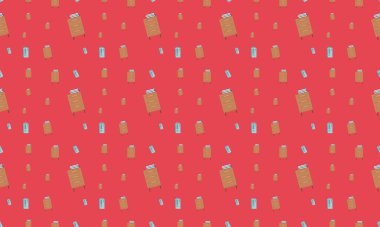 Farklı aksesuarlara sahip renkli arkaplan