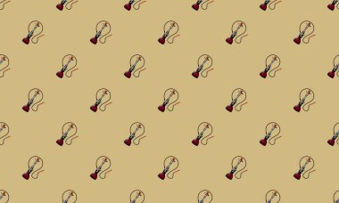 Farklı aksesuarlara sahip renkli arkaplan