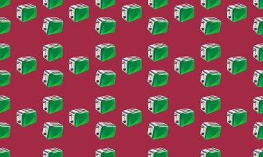 Farklı aksesuarlara sahip renkli arkaplan