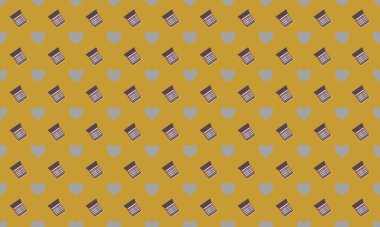 Farklı aksesuarlara sahip renkli arkaplan