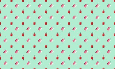 Farklı aksesuarlara sahip renkli arkaplan