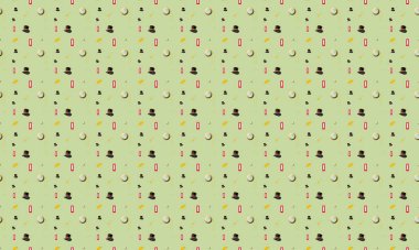 Farklı aksesuarlara sahip renkli arkaplan