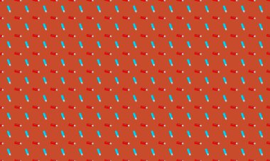 Farklı aksesuarlara sahip renkli arkaplan