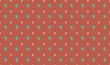 Farklı aksesuarlara sahip renkli arkaplan