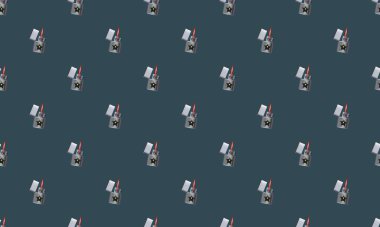 Farklı aksesuarlara sahip renkli arkaplan