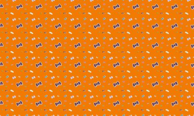 Farklı aksesuarlara sahip renkli arkaplan