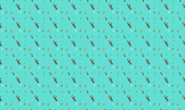 Farklı aksesuarlara sahip renkli arkaplan