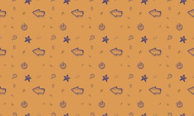 Farklı aksesuarlara sahip renkli arkaplan