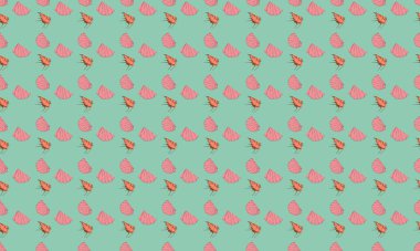 Farklı aksesuarlara sahip renkli arkaplan