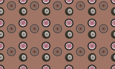 Farklı aksesuarlara sahip renkli arkaplan