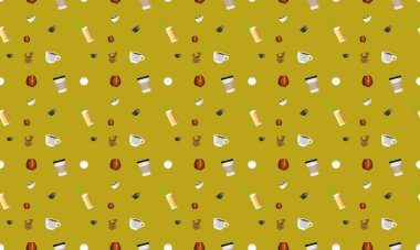 Farklı aksesuarlara sahip renkli arkaplan