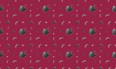 Farklı aksesuarlara sahip renkli arkaplan