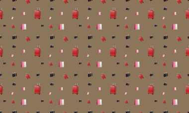 Farklı aksesuarlara sahip renkli arkaplan