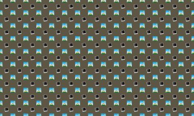 Farklı aksesuarlara sahip renkli arkaplan