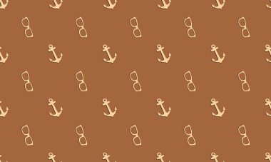 Farklı aksesuarlara sahip renkli arkaplan