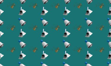 Farklı aksesuarlara sahip renkli arkaplan