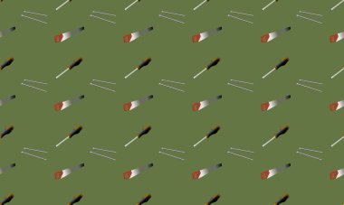 Farklı aksesuarlara sahip renkli arkaplan