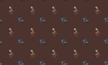 Farklı aksesuarlara sahip renkli arkaplan