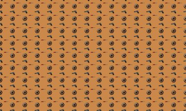 Farklı aksesuarlara sahip renkli arkaplan