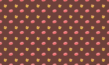 Farklı aksesuarlara sahip renkli arkaplan