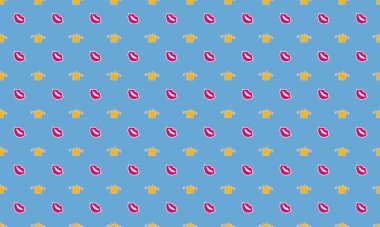 Farklı aksesuarlara sahip renkli arkaplan