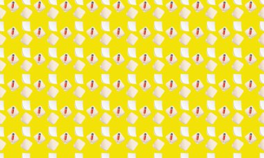 Farklı aksesuarlara sahip renkli arkaplan