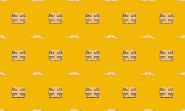 Farklı aksesuarlara sahip renkli arkaplan