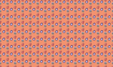 Farklı aksesuarlara sahip renkli arkaplan