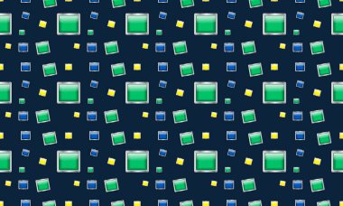 Farklı aksesuarlara sahip renkli arkaplan