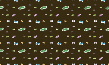 Farklı aksesuarlara sahip renkli arkaplan