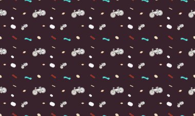 Farklı aksesuarlara sahip renkli arkaplan