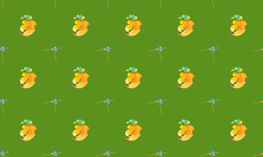 Farklı aksesuarlara sahip renkli arkaplan