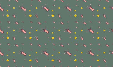 Farklı aksesuarlara sahip renkli arkaplan