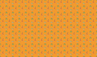 Farklı aksesuarlara sahip renkli arkaplan