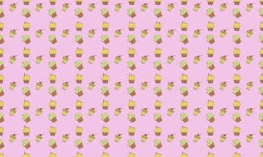 Farklı aksesuarlara sahip renkli arkaplan