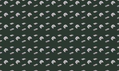 Farklı aksesuarlara sahip renkli arkaplan