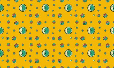 Farklı aksesuarlara sahip renkli arkaplan