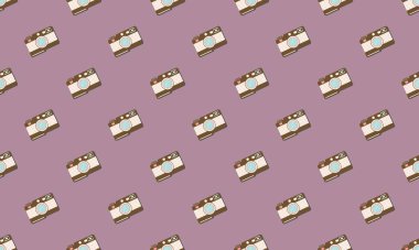 Farklı aksesuarlara sahip renkli arkaplan