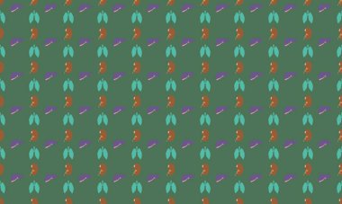 Farklı aksesuarlara sahip renkli arkaplan