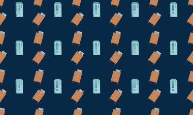 Farklı aksesuarlara sahip renkli arkaplan