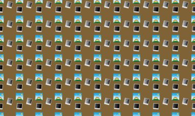 Farklı aksesuarlara sahip renkli arkaplan