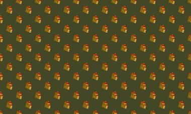 Farklı aksesuarlara sahip renkli arkaplan