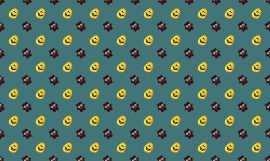 Farklı aksesuarlara sahip renkli arkaplan