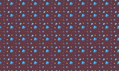 Farklı aksesuarlara sahip renkli arkaplan