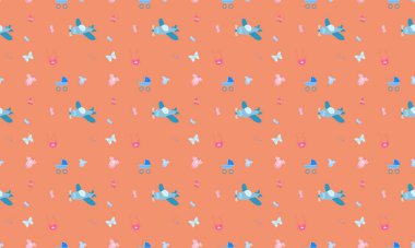 Farklı aksesuarlara sahip renkli arkaplan